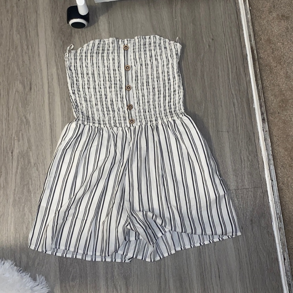 ribbed romper with front buttons
